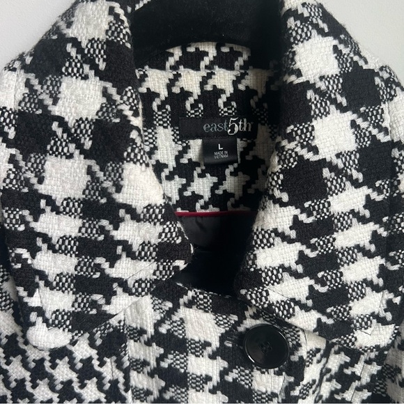 East 5th Black and White Houndstooth Blazer - Size L - Picture 3 of 5